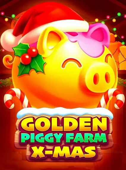 Decorative casino game artwork for CleanWins: Golden Piggy Farm X Mas
